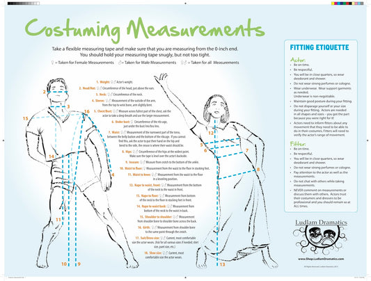 Costume Measurements Poster